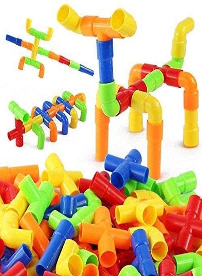 Globular Multi Coloured Educational Play and Learn Plastic Building Block Set Pipes Puzzle Set - Blocks for Kids - Blocks Toys and Games for Children - Image 1